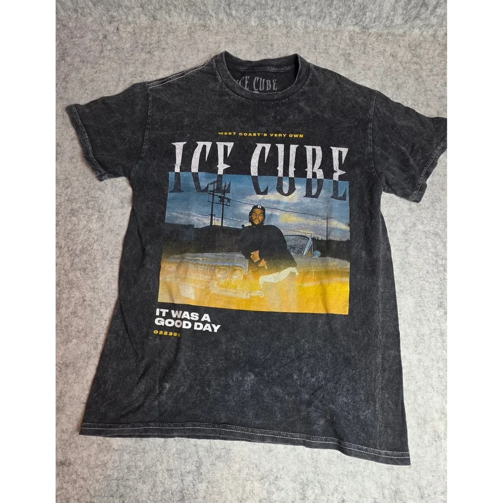 Ice Cube It Was A Good Day Graphic T-Shirt Gray Mineral Wash Small